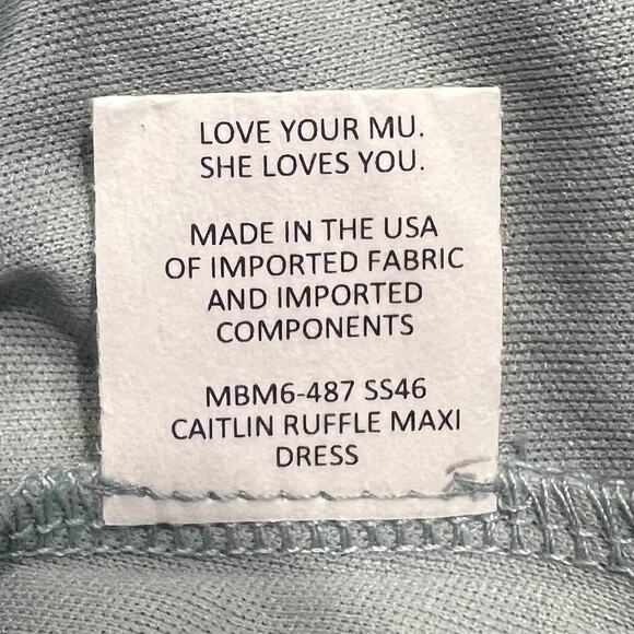 Show Me Your Mumu Silver Sage Caitlin Ruffle Maxi Dress Women's Size Small NWOT - Picture 9 of 11